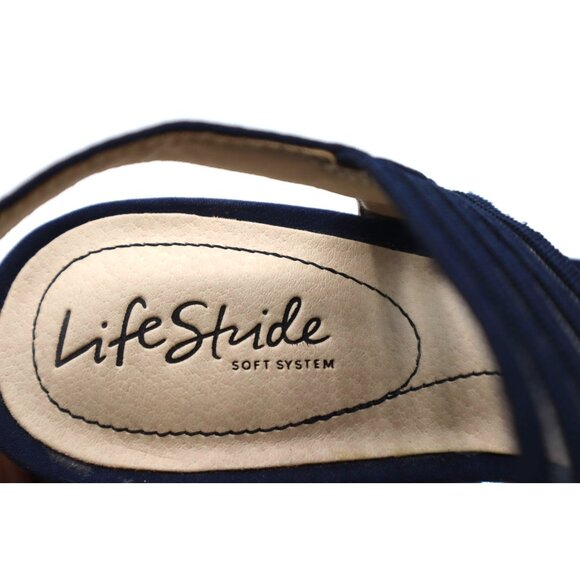 LifeStride Soft System Womens Navy Pointed-Toe Strappy Heels Size 8 Party Siren - Picture 2 of 7